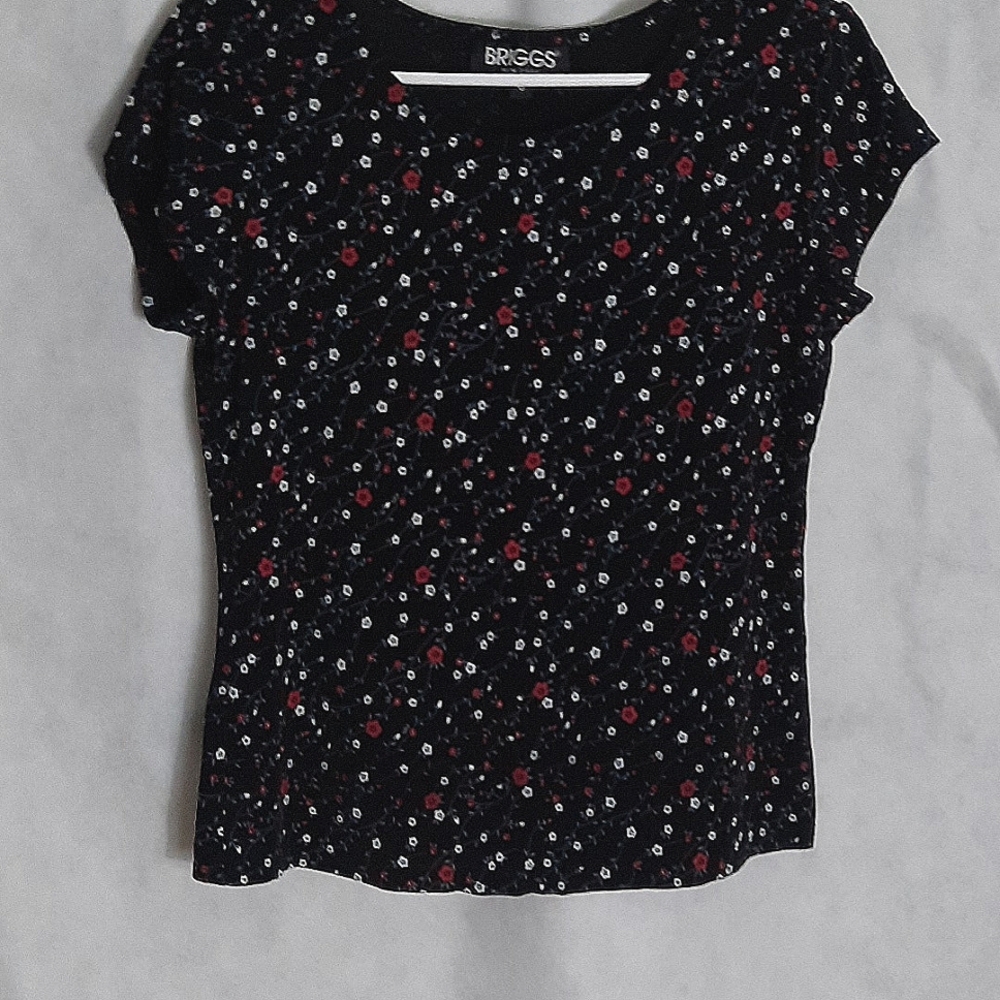Briggs New York floral short sleeve top